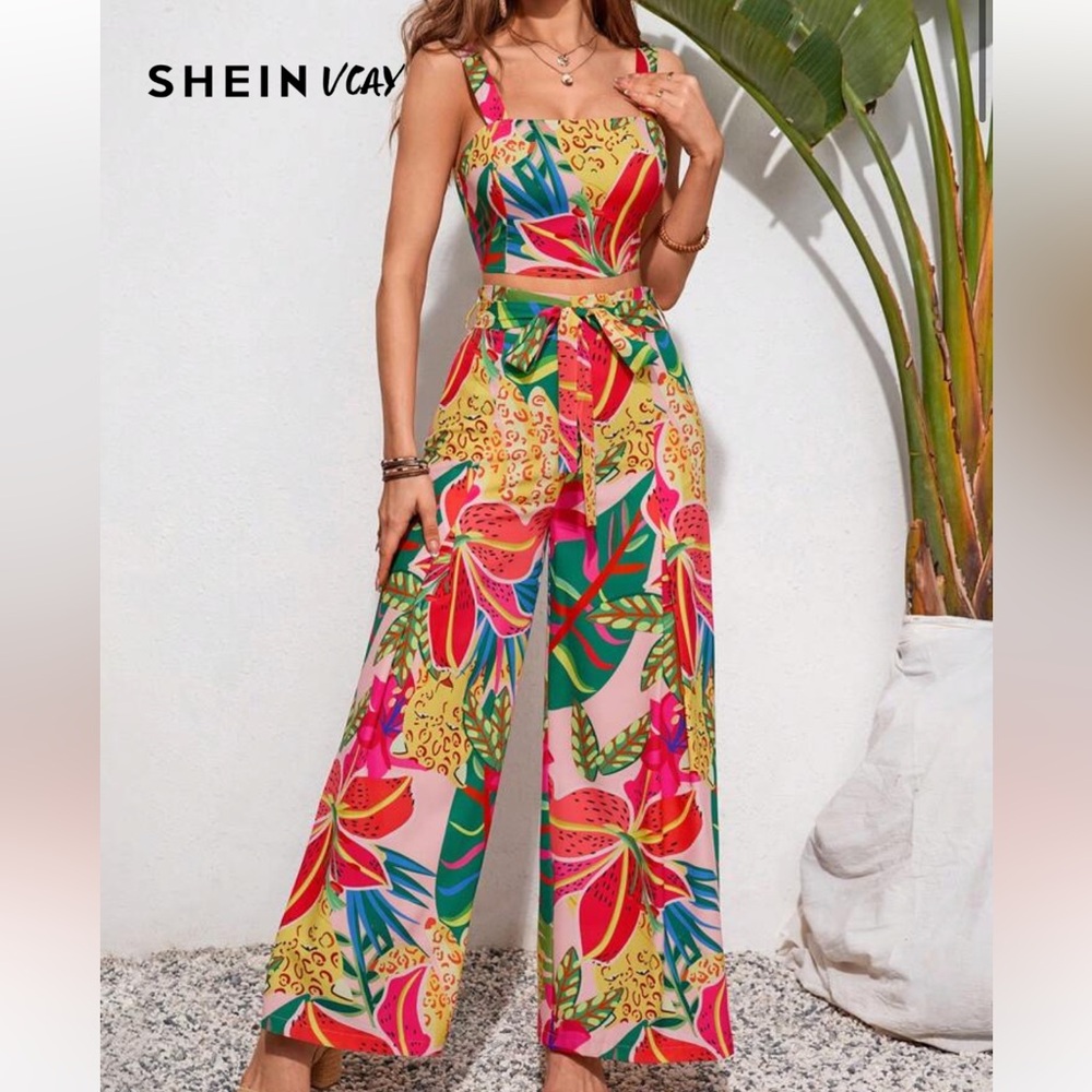 SHEIN Vibrant Tropical Set